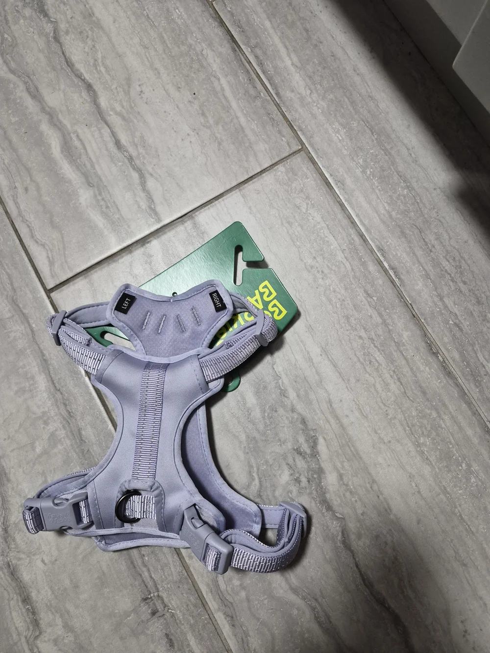 Boots & Barkley Pink and Green Dog Harness Packaging Size M